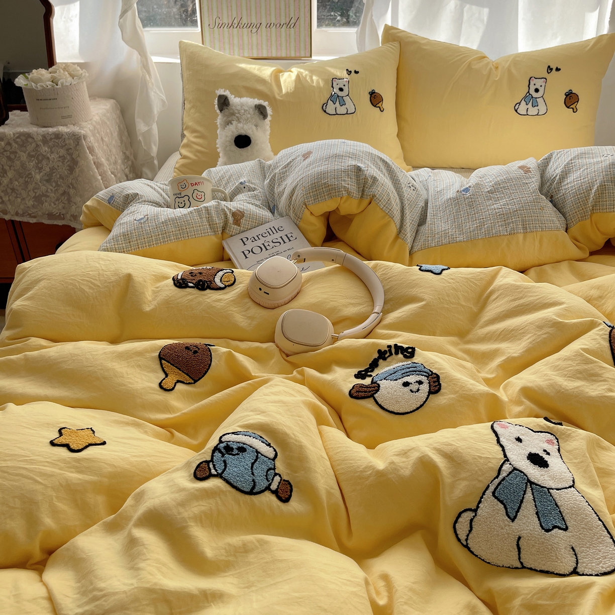 91家纺网 家纺一手货源 找家纺 （总）凯洛奇 2026新款A类卡通豹纹毛巾绣软糯糯水洗棉四件套（提供买家秀）