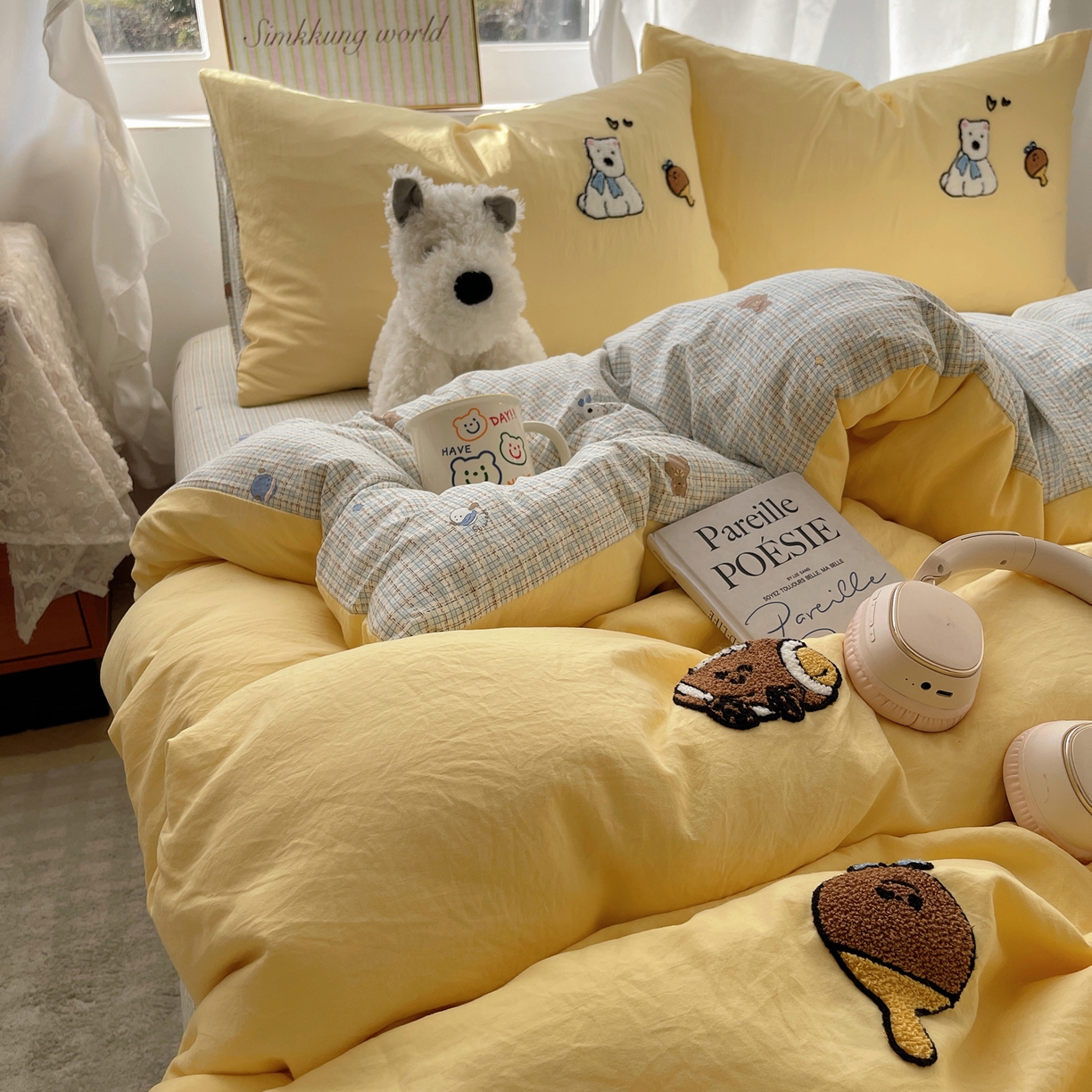 91家纺网 家纺一手货源 找家纺 （总）凯洛奇 2026新款A类卡通豹纹毛巾绣软糯糯水洗棉四件套（提供买家秀）