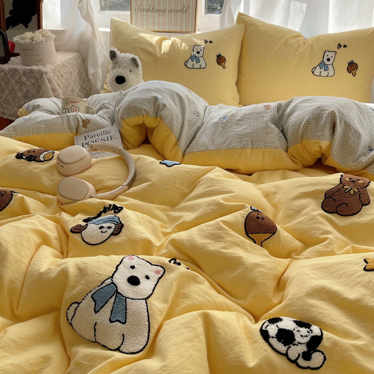 91家纺网 家纺一手货源 找家纺 （总）凯洛奇 2026新款A类卡通豹纹毛巾绣软糯糯水洗棉四件套（提供买家秀）