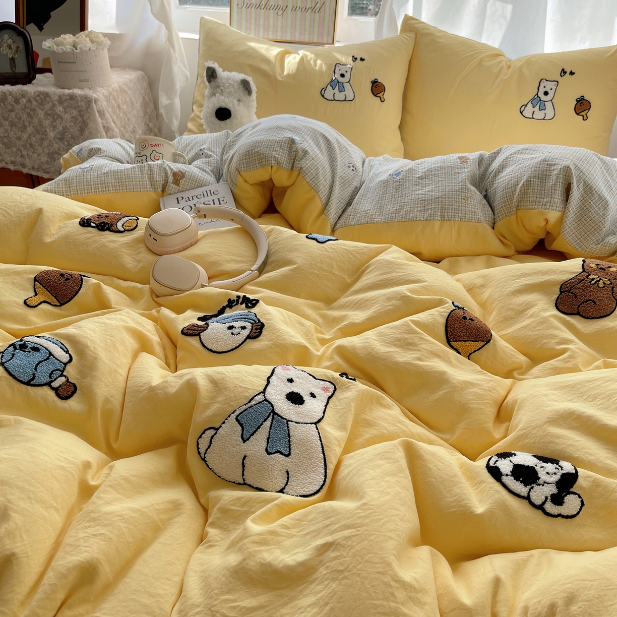 91家纺网 家纺一手货源 找家纺 （总）凯洛奇 2026新款A类卡通豹纹毛巾绣软糯糯水洗棉四件套（提供买家秀）