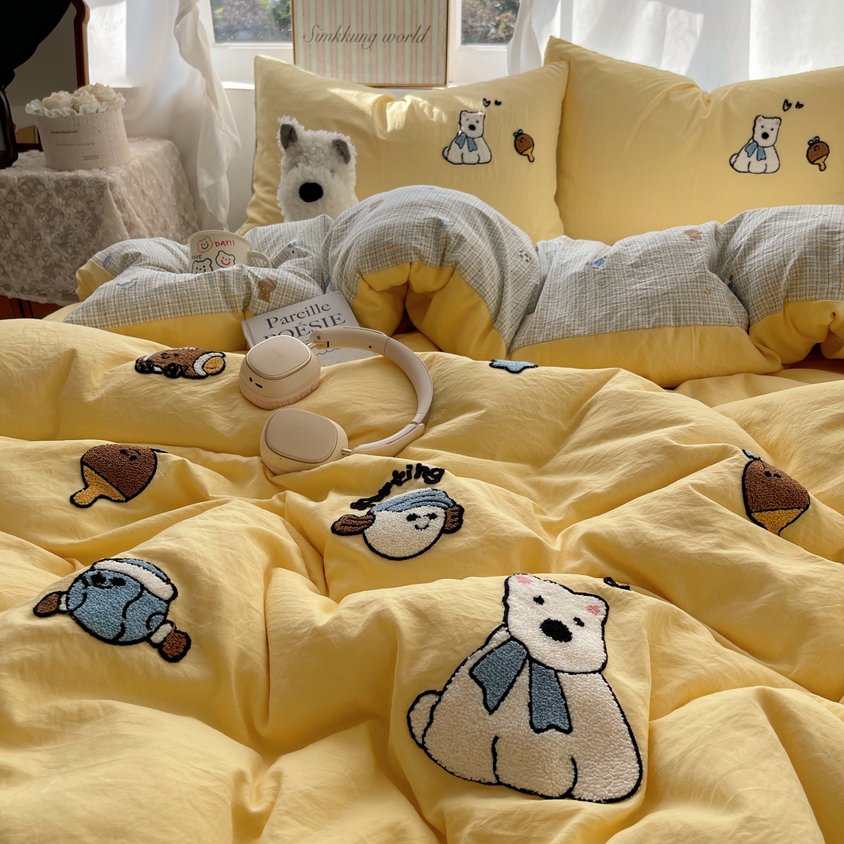 91家纺网 家纺一手货源 找家纺 （总）凯洛奇 2026新款A类卡通豹纹毛巾绣软糯糯水洗棉四件套（提供买家秀）