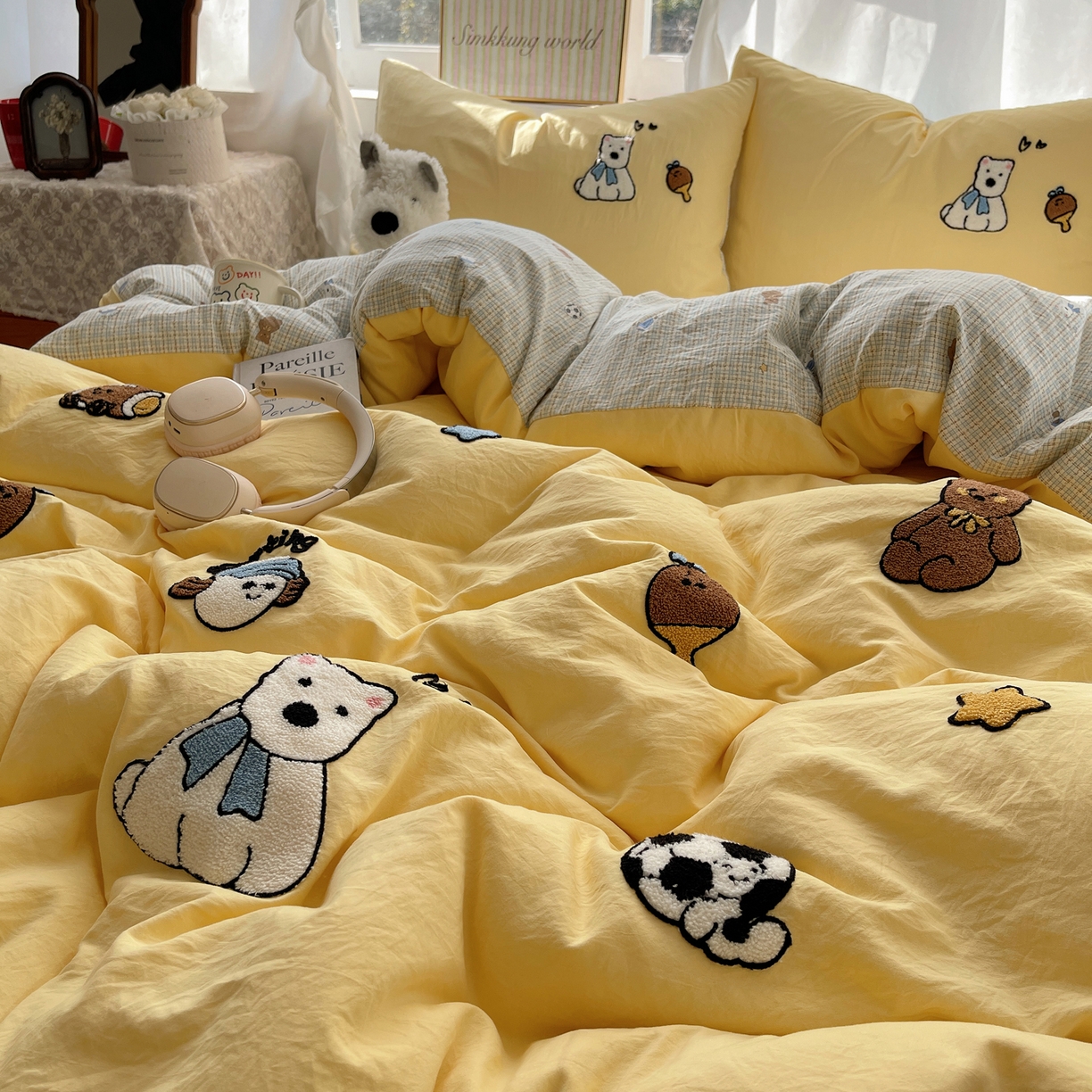 91家纺网 家纺一手货源 找家纺 （总）凯洛奇 2026新款A类卡通豹纹毛巾绣软糯糯水洗棉四件套（提供买家秀）