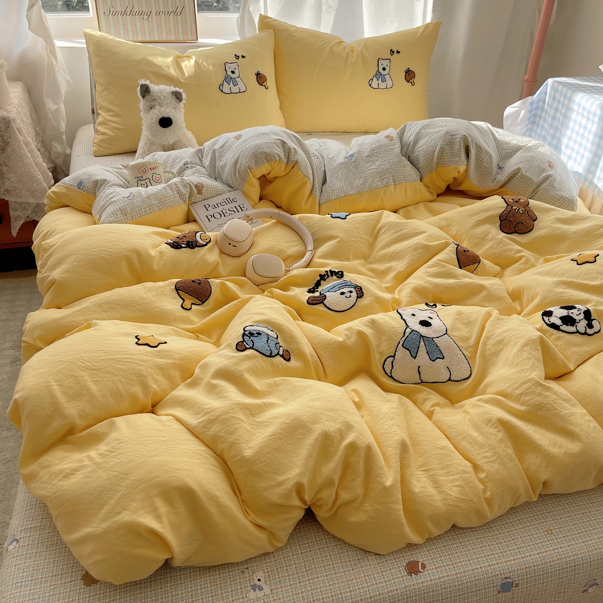 91家纺网 家纺一手货源 找家纺 （总）凯洛奇 2026新款A类卡通豹纹毛巾绣软糯糯水洗棉四件套（提供买家秀）