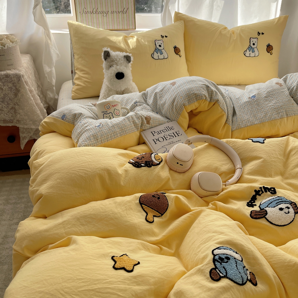 91家纺网 家纺一手货源 找家纺 （总）凯洛奇 2026新款A类卡通豹纹毛巾绣软糯糯水洗棉四件套（提供买家秀）