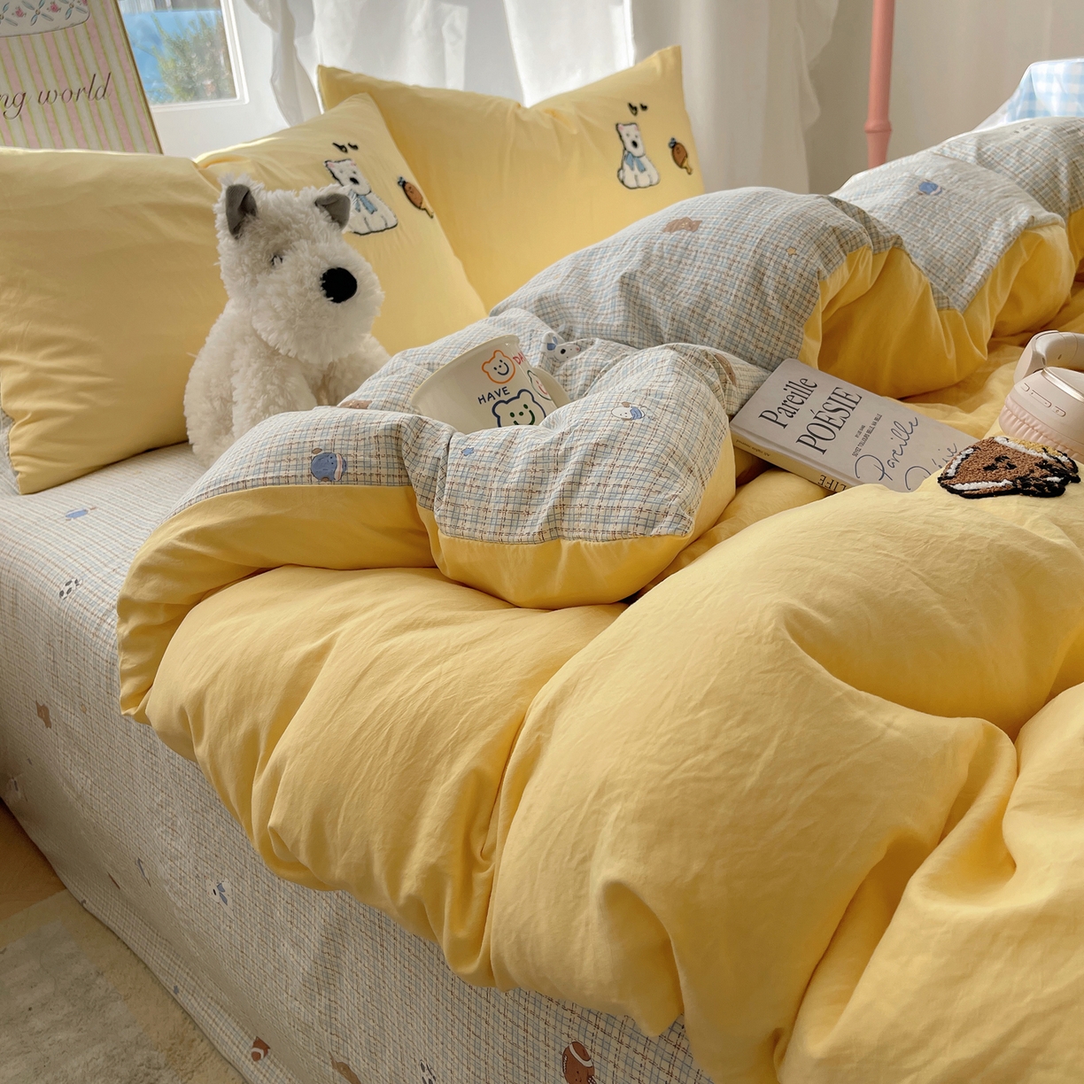 91家纺网 家纺一手货源 找家纺 （总）凯洛奇 2026新款A类卡通豹纹毛巾绣软糯糯水洗棉四件套（提供买家秀）