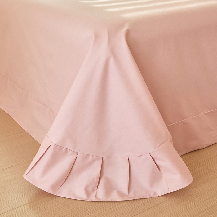 91家纺网 家纺一手货源 找家纺 优姿家纺 2026新款全棉40匹马棉数码印花四件套 清风梦叶粉