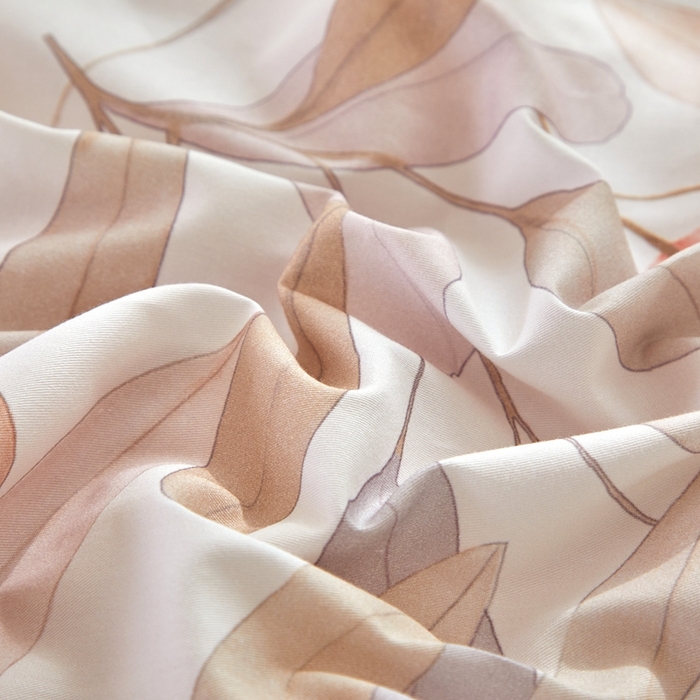 91家纺网 家纺一手货源 找家纺 优姿家纺 2026新款全棉40匹马棉数码印花四件套 清风梦叶粉