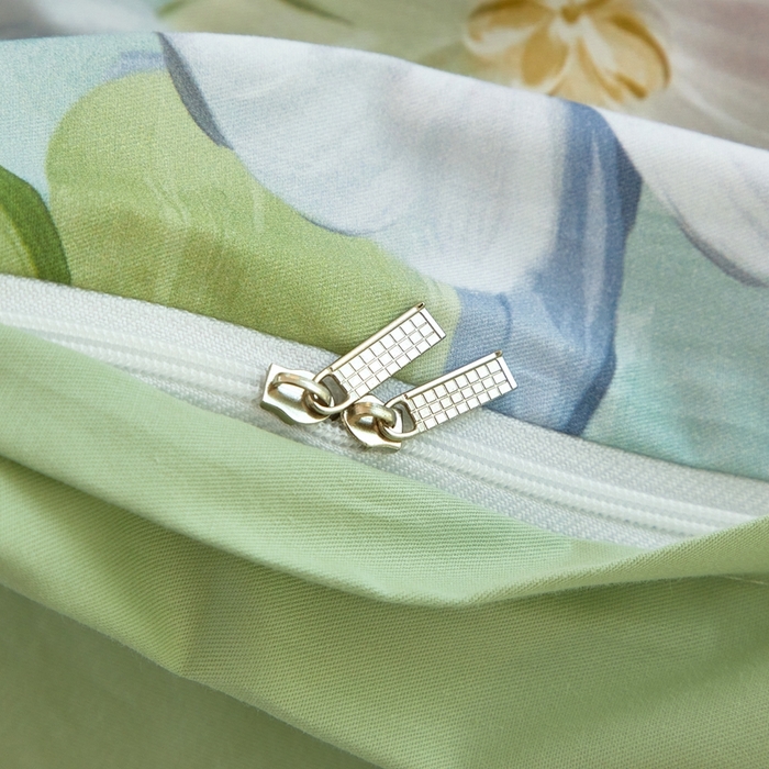 91家纺网 家纺一手货源 找家纺 优姿家纺 2026新款全棉40匹马棉数码印花四件套 田园绿