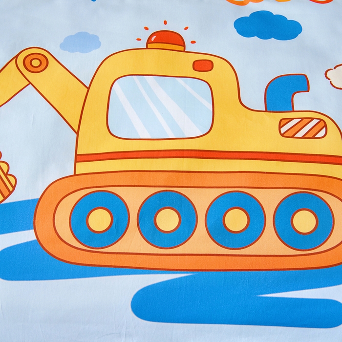 91家纺网 家纺一手货源 找家纺 梵赫 2025新款100%棉冬款加厚全棉被套+被芯四季款盖毯 挖掘机