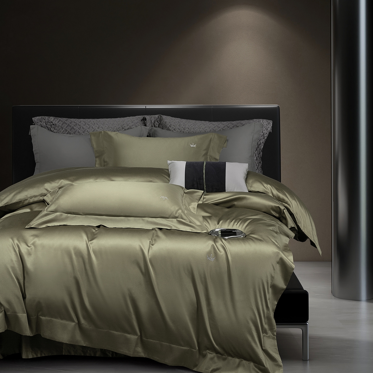 玖玖爱家纺 2025新款60/50双股四件套-国货之光 国货之光-笋绿