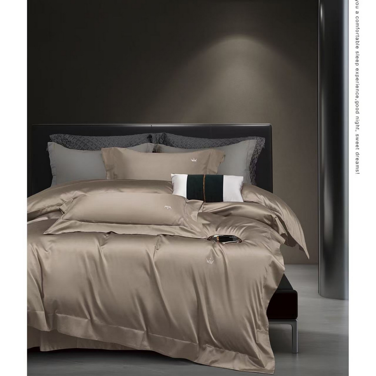 91家纺网 家纺一手货源 找家纺 玖玖爱家纺 2025新款60/50双股四件套-国货之光 国货之光-烟茶