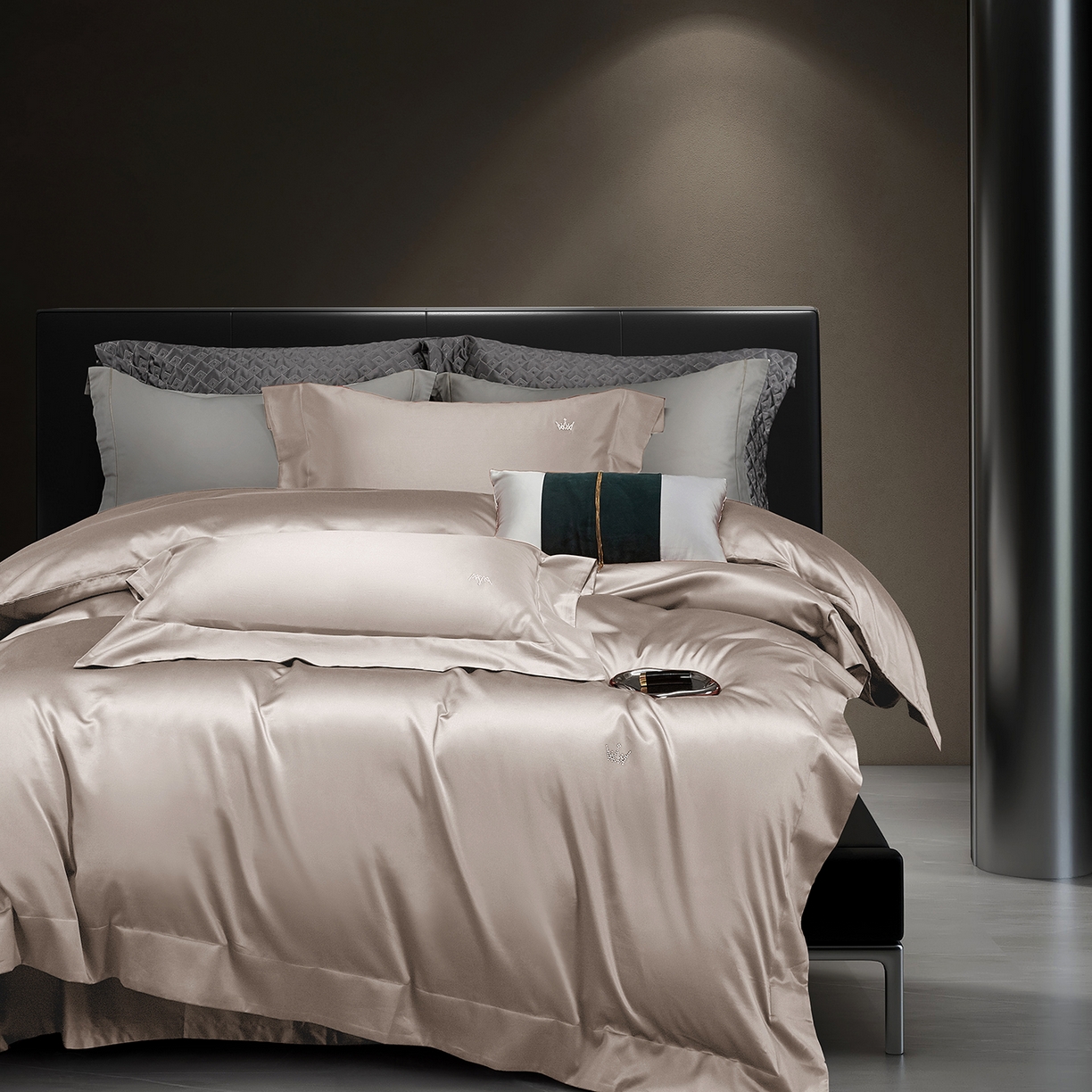 玖玖爱家纺 2025新款60/50双股四件套-国货之光 国货之光-汉白玉