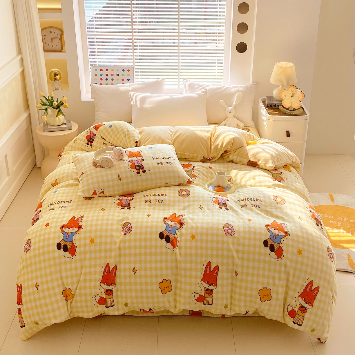 91家纺网 家纺一手货源 找家纺 金鑫汇家纺 2025年加厚高克重A类牛奶绒单被套 被套单件 狐狸先生