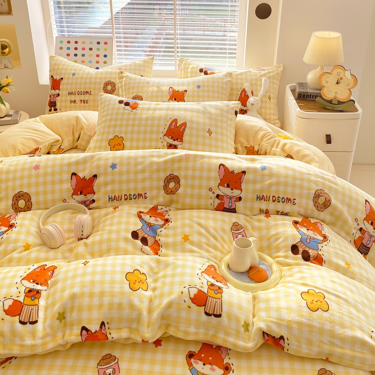 91家纺网 家纺一手货源 找家纺 金鑫汇家纺 2025年加厚高克重A类牛奶绒单被套 被套单件 狐狸先生