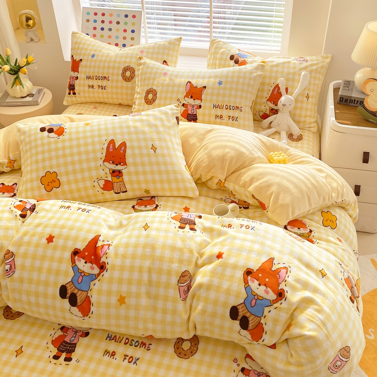 91家纺网 家纺一手货源 找家纺 金鑫汇家纺 2025年加厚高克重A类牛奶绒单被套 被套单件 狐狸先生