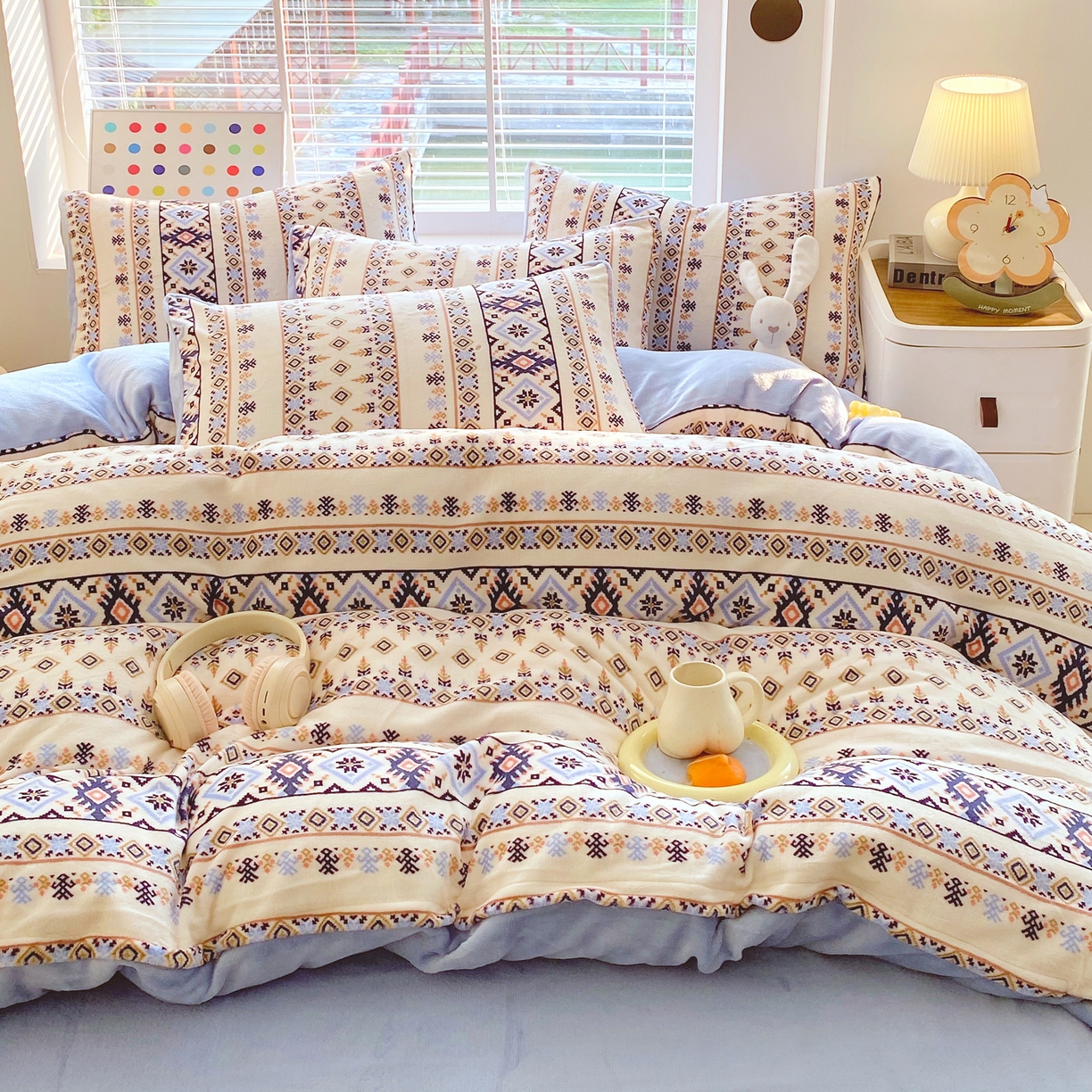 91家纺网 家纺一手货源 找家纺 金鑫汇家纺 2025年加厚高克重A类牛奶绒单被套 被套单件 波西米亚