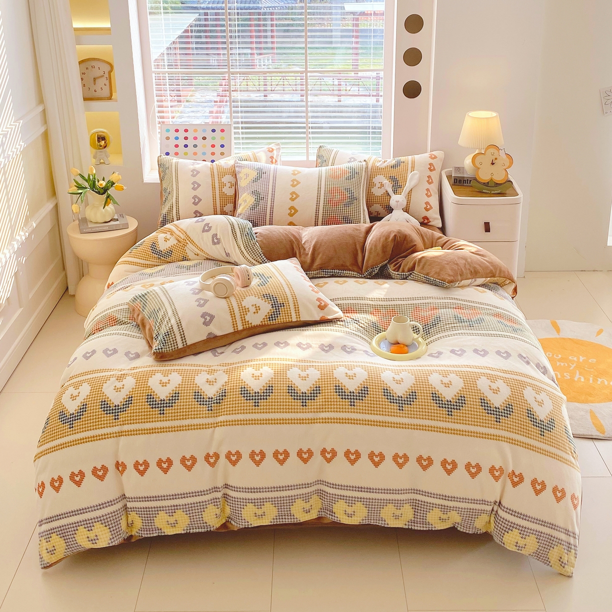 91家纺网 家纺一手货源 找家纺 金鑫汇家纺 2025年加厚高克重A类牛奶绒单被套 被套单件 同心千鸟格