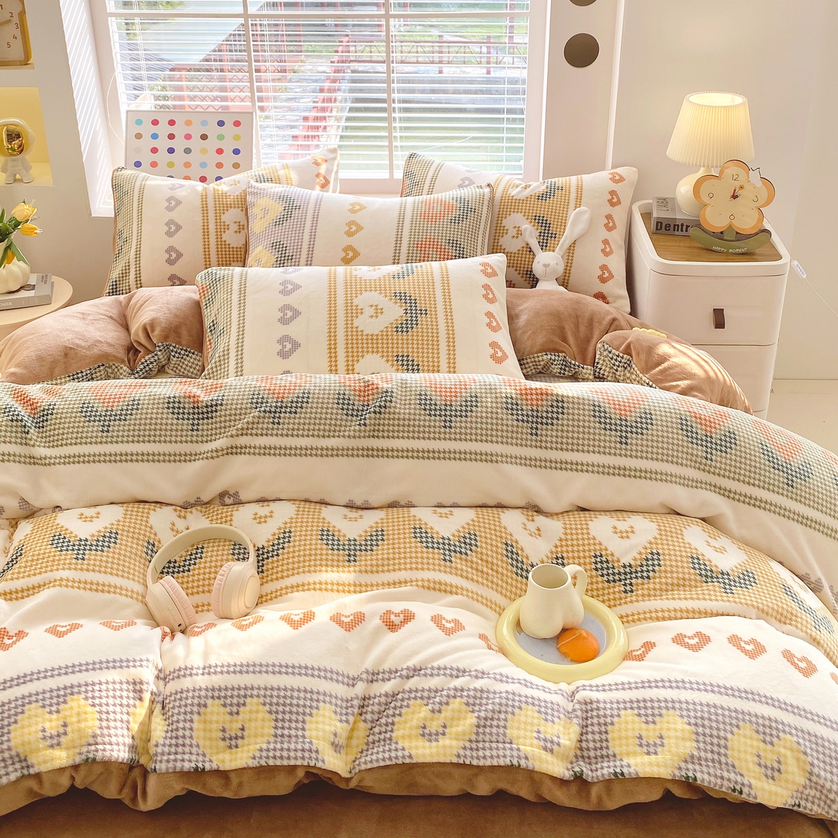 91家纺网 家纺一手货源 找家纺 金鑫汇家纺 2025年加厚高克重A类牛奶绒单被套 被套单件 同心千鸟格