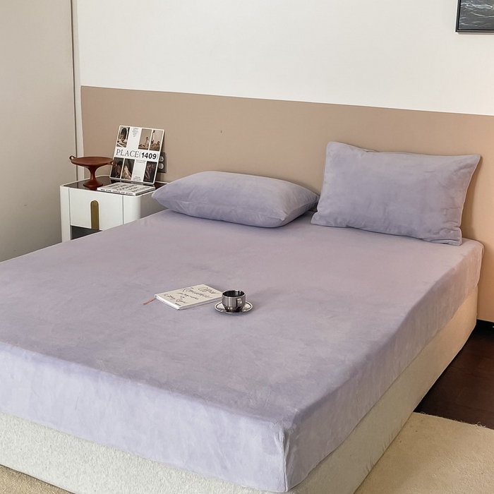 91家纺网 家纺一手货源 找家纺 良品汇馆 2025新款牛奶绒床笠良品秋冬保暖加厚230g超柔绒布单件床笠单品床笠A类 超软牛奶绒单品-灰