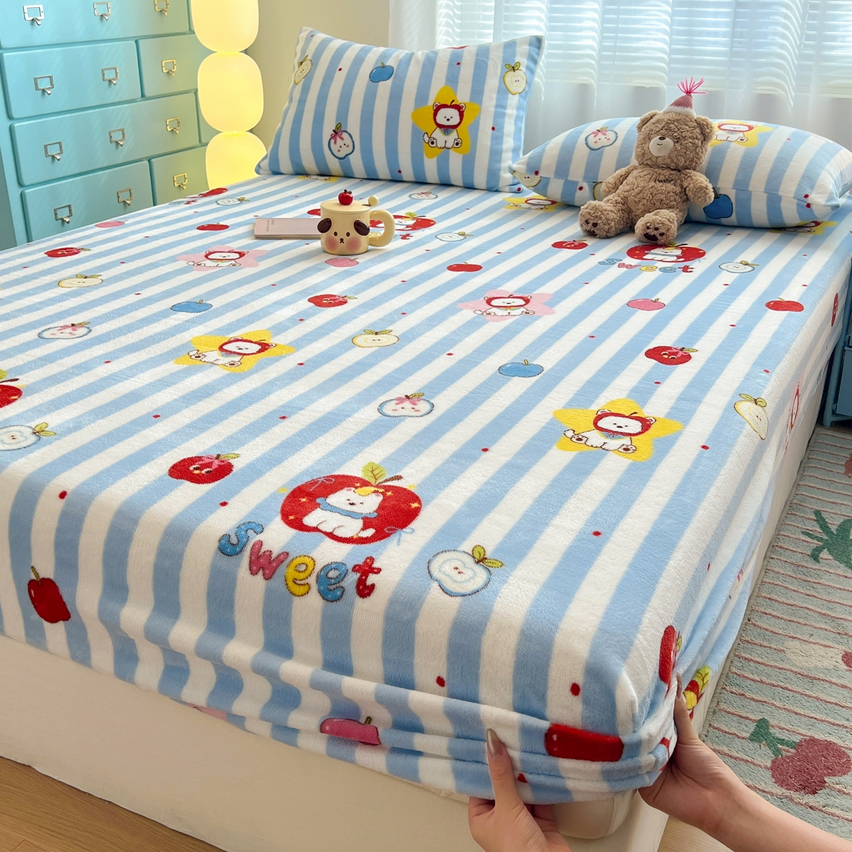 91家纺网 家纺一手货源 找家纺 （总）金鑫汇家纺 2025年加厚高克重A类牛奶绒单床笠 床笠单件