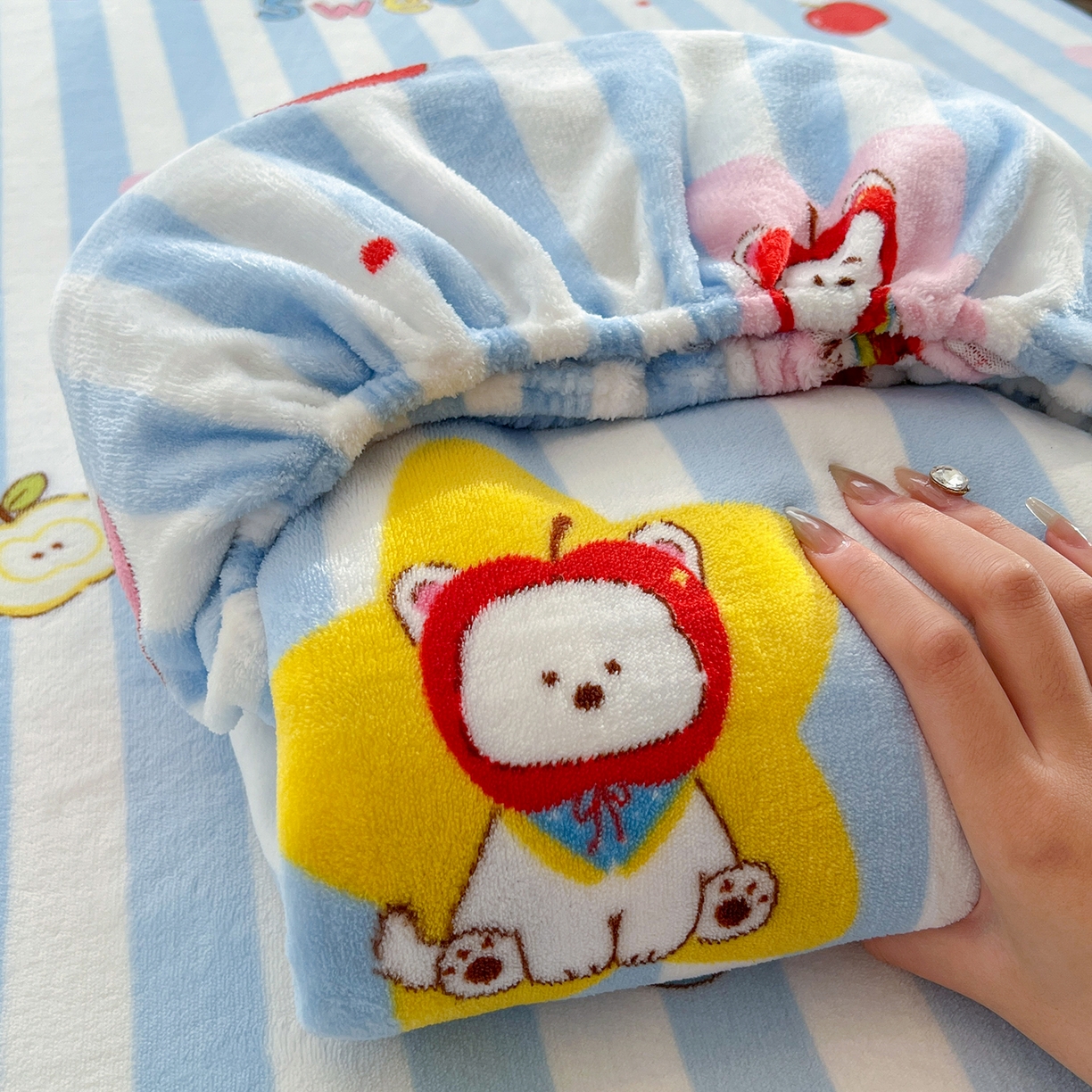 91家纺网 家纺一手货源 找家纺 金鑫汇家纺 2025年加厚高克重A类牛奶绒单床笠 床笠单件 苹果萌狗