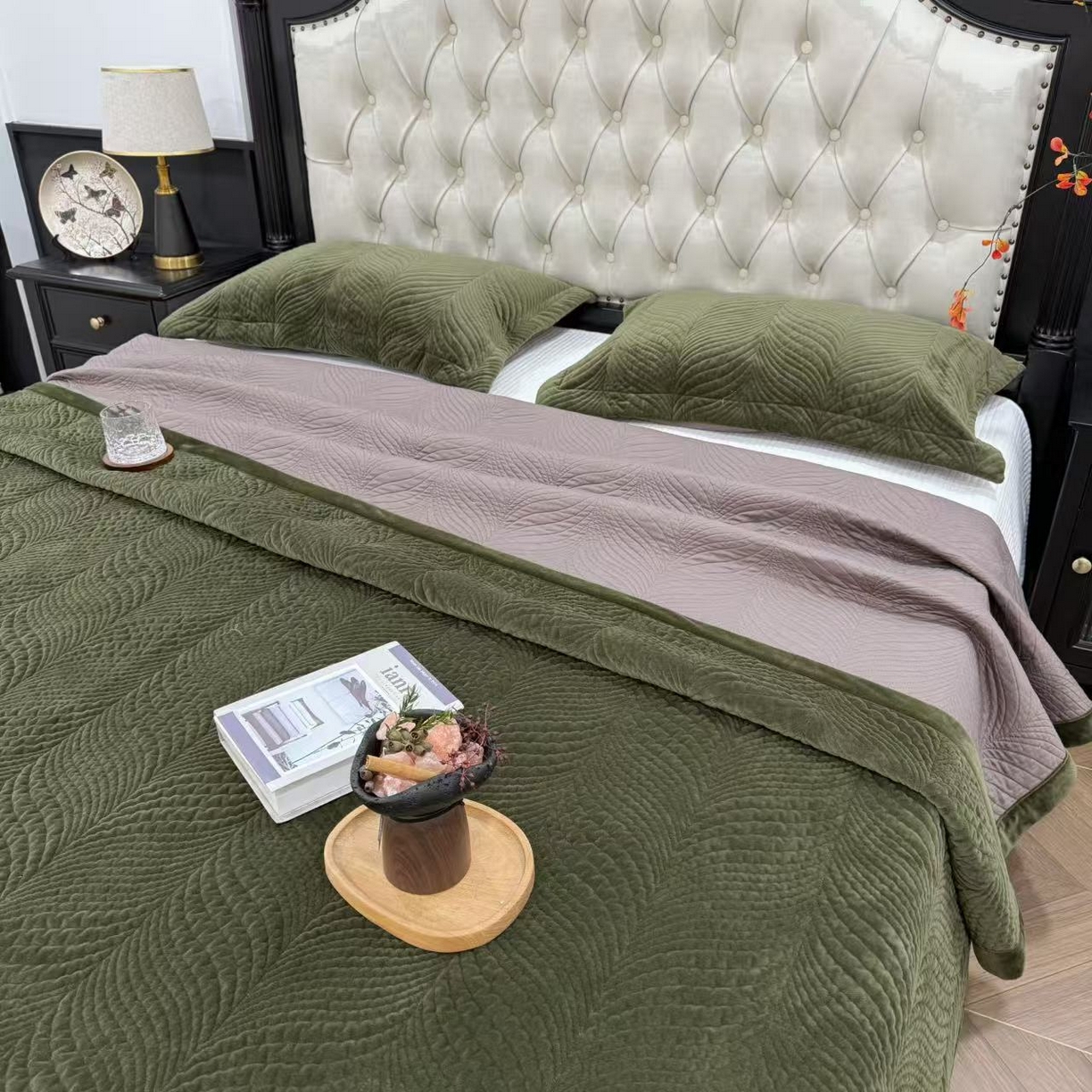 91家纺网 家纺一手货源 找家纺 （总）床盖工厂店 2025新款宝宝绒+莱赛尔 棉花床盖三件套