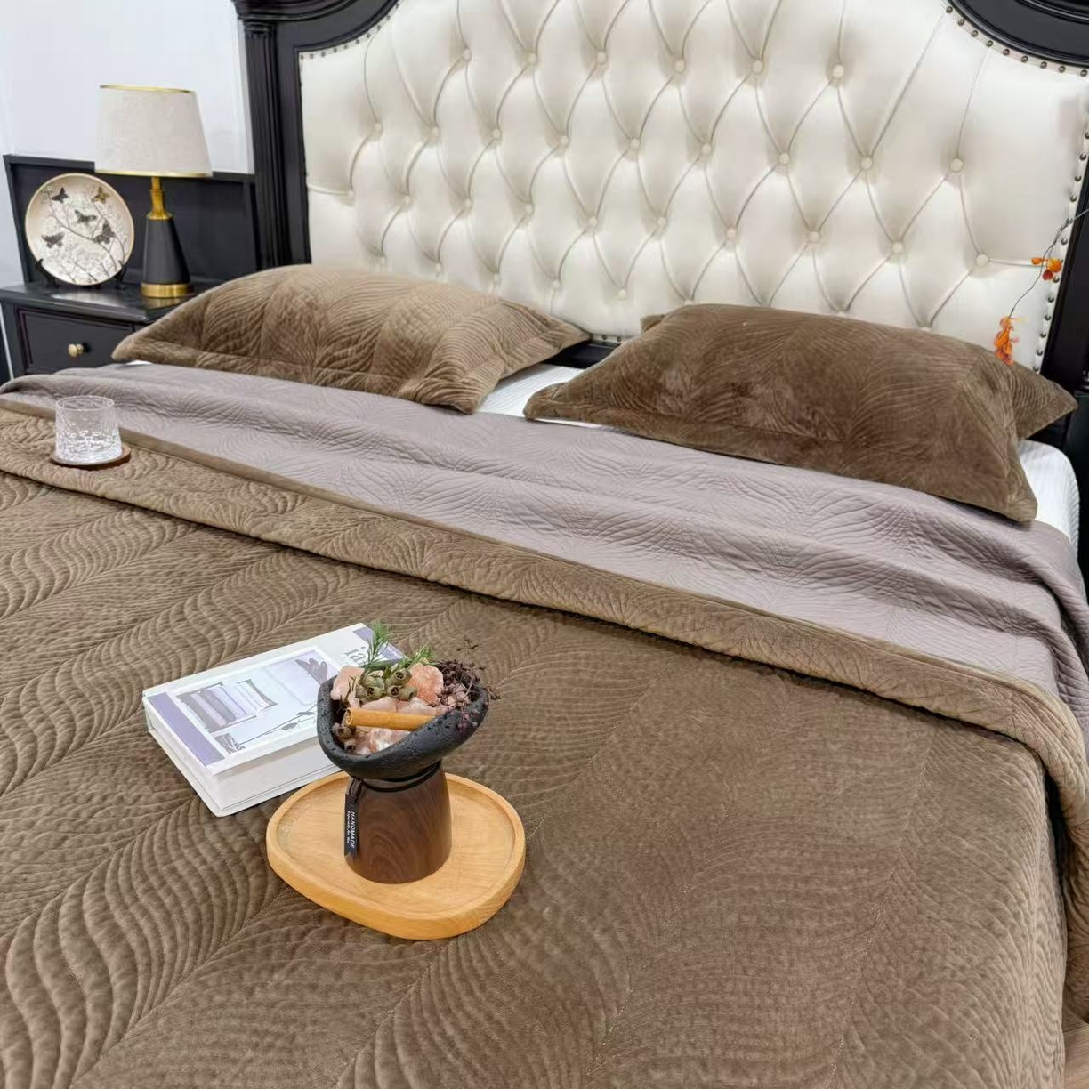 91家纺网 家纺一手货源 找家纺 （总）床盖工厂店 2025新款宝宝绒+莱赛尔 棉花床盖三件套