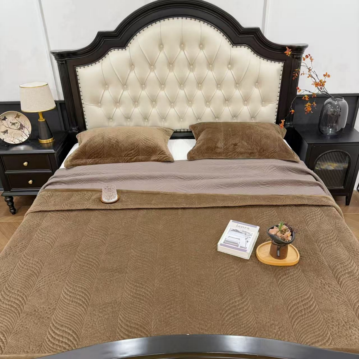 91家纺网 家纺一手货源 找家纺 （总）床盖工厂店 2025新款宝宝绒+莱赛尔 棉花床盖三件套