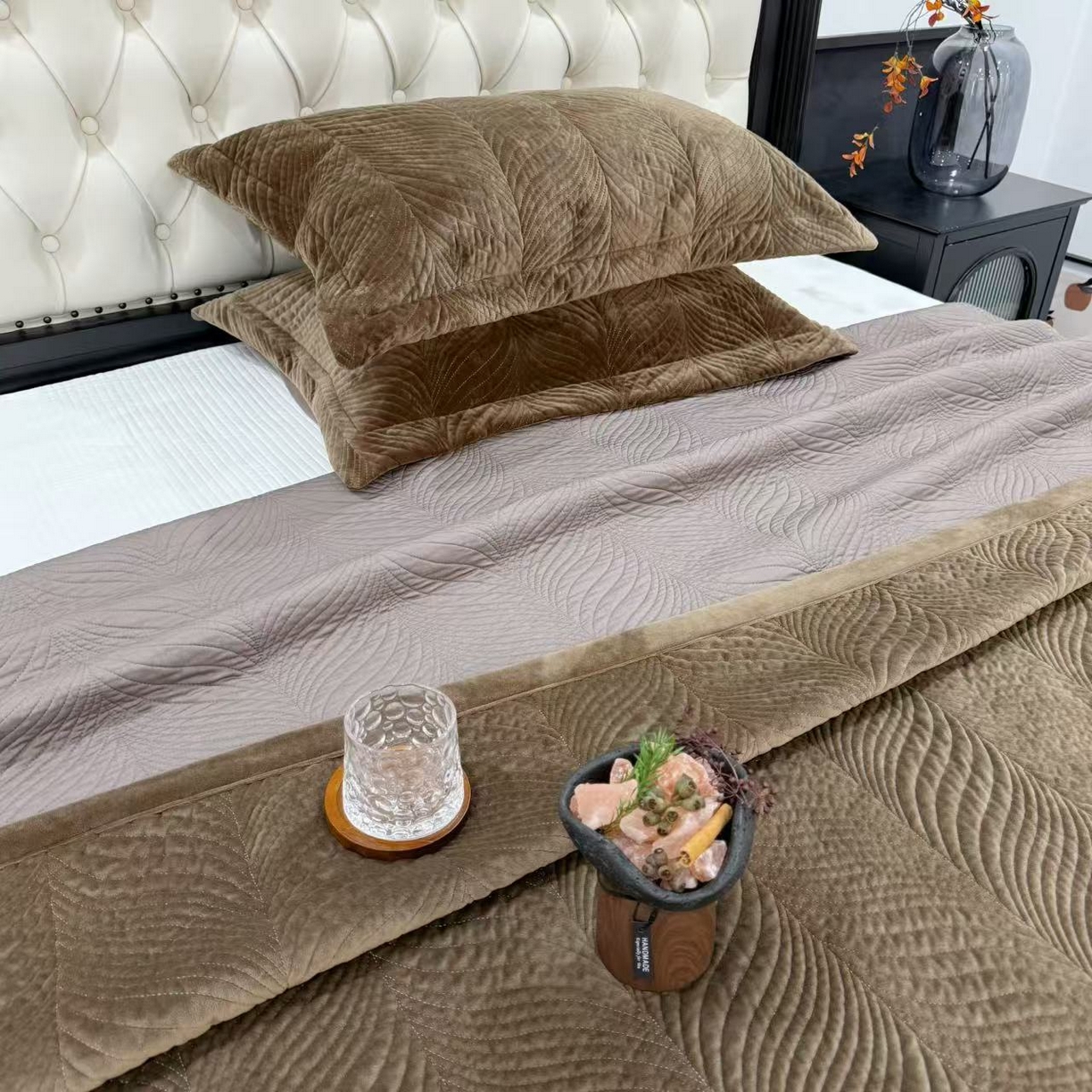 91家纺网 家纺一手货源 找家纺 （总）床盖工厂店 2025新款宝宝绒+莱赛尔 棉花床盖三件套