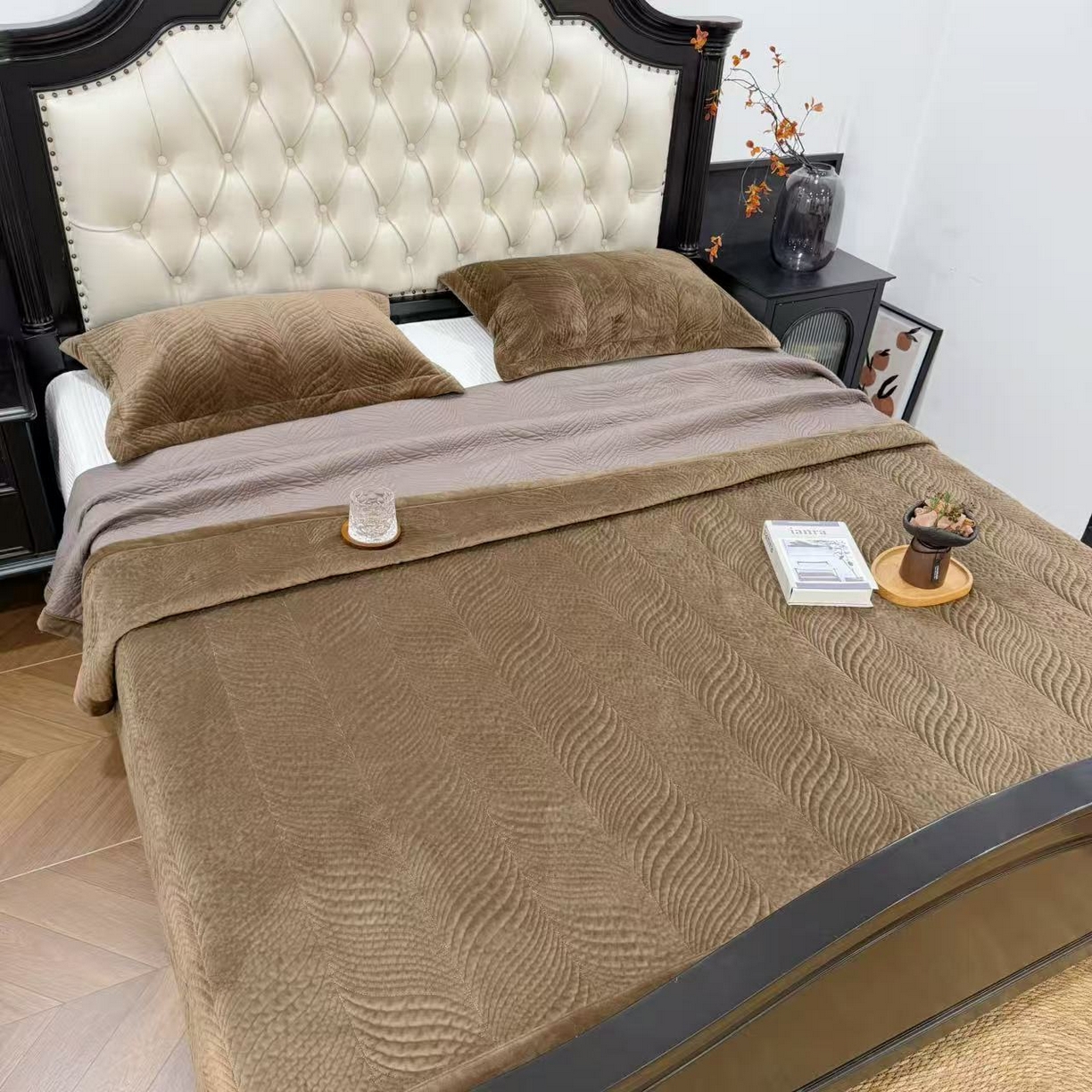 91家纺网 家纺一手货源 找家纺 （总）床盖工厂店 2025新款宝宝绒+莱赛尔 棉花床盖三件套