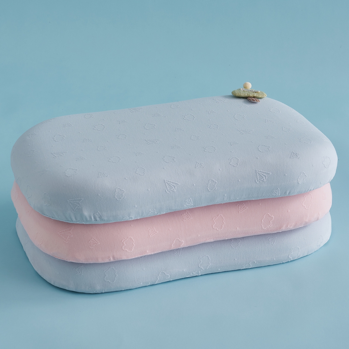 91家纺网 家纺一手货源 找家纺 （总）乐可 2025新款叠云双层儿童记忆枕枕头枕芯