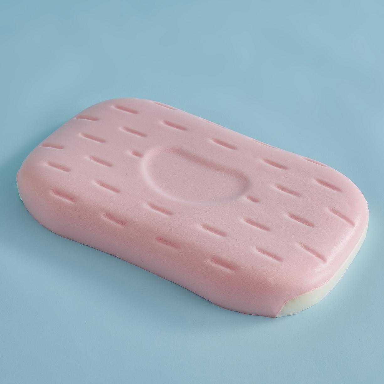 91家纺网 家纺一手货源 找家纺 乐可 2025新款叠云双层儿童记忆枕枕头枕芯 叠云双层儿童枕-粉