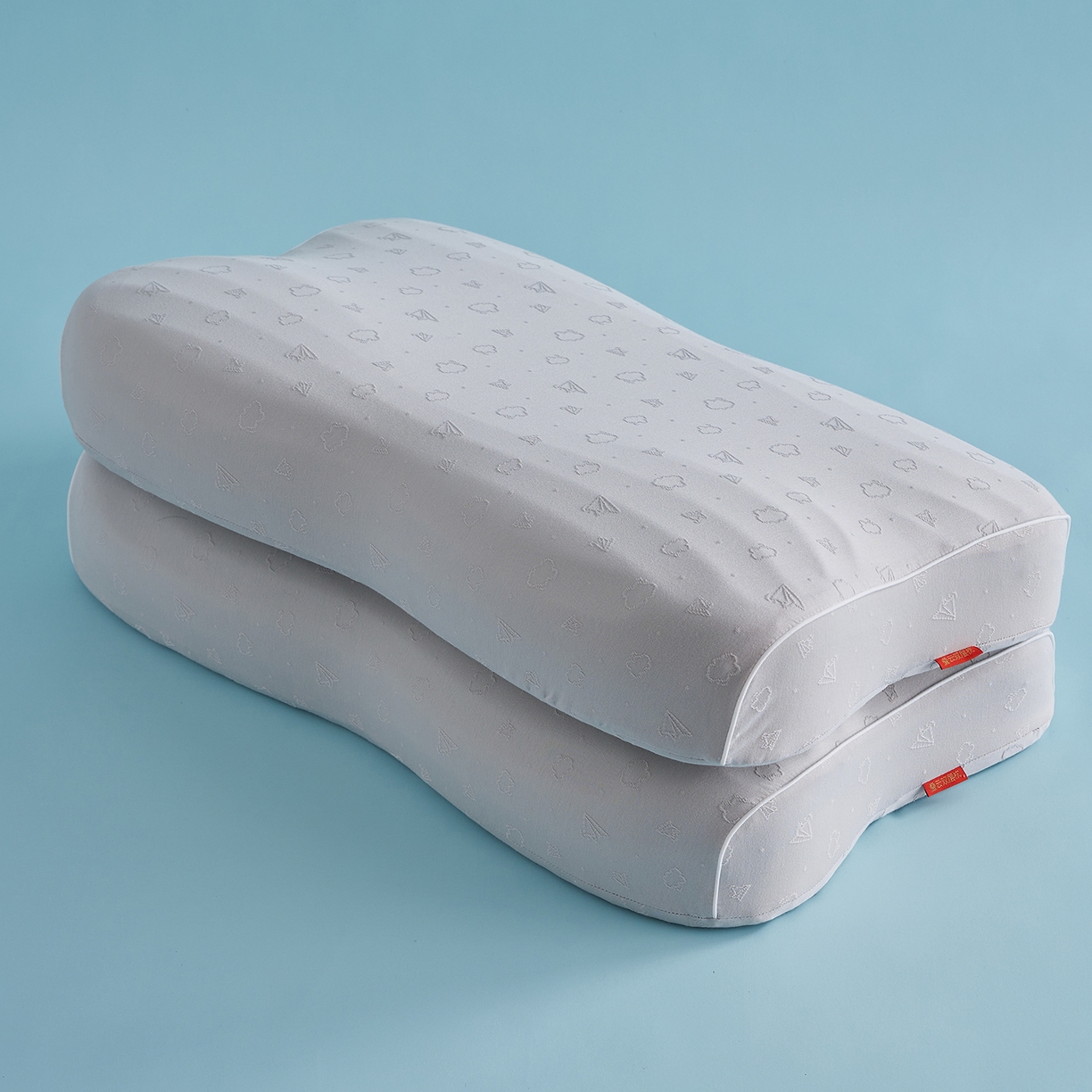 91家纺网 家纺一手货源 找家纺 乐可 2025新款叠云双层记忆枕枕头枕芯 70*40*10/12cm（叠云双层枕-男款灰）