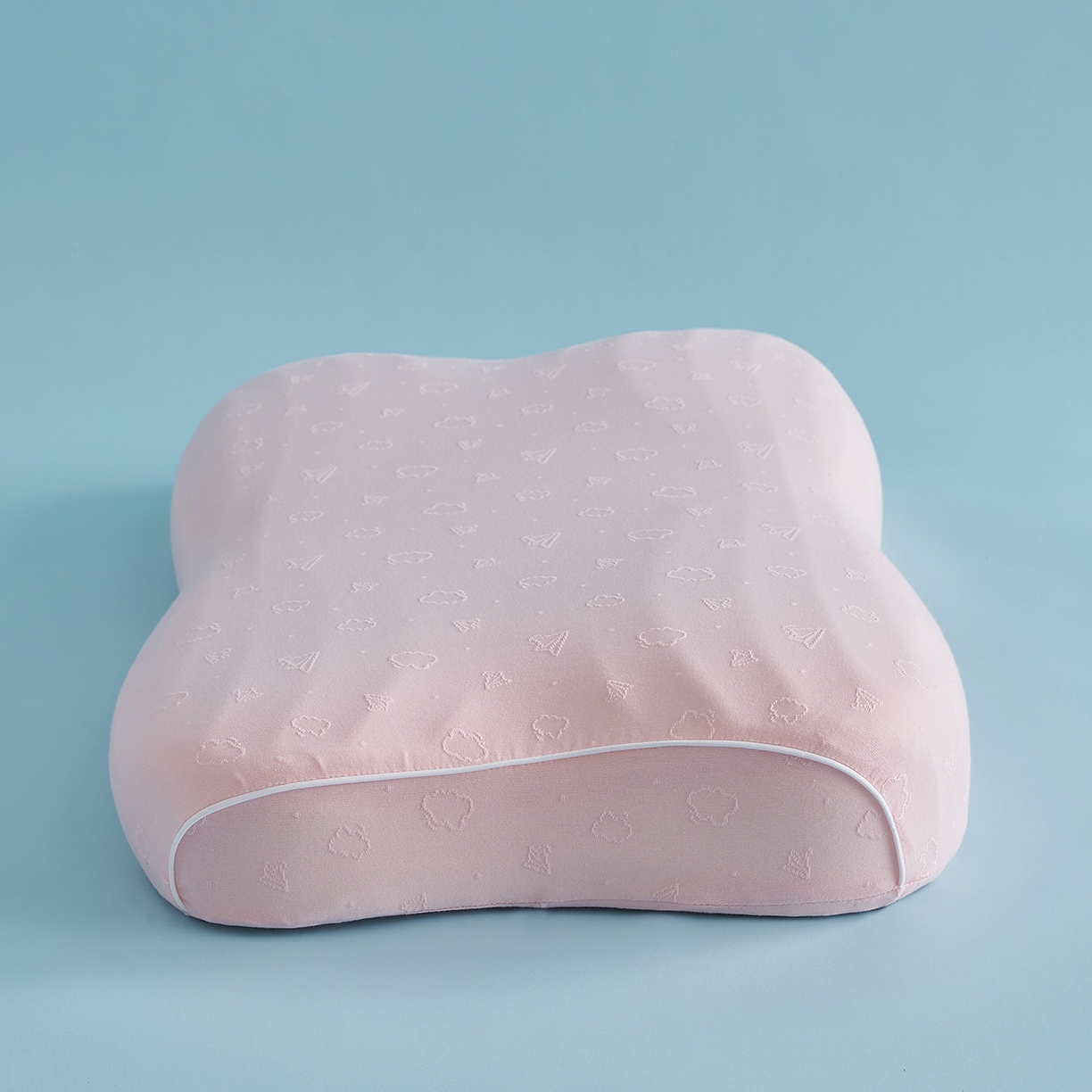 91家纺网 家纺一手货源 找家纺 乐可 2025新款叠云双层记忆枕枕头枕芯 70*40*9/10cm（叠云双层枕-女款粉）