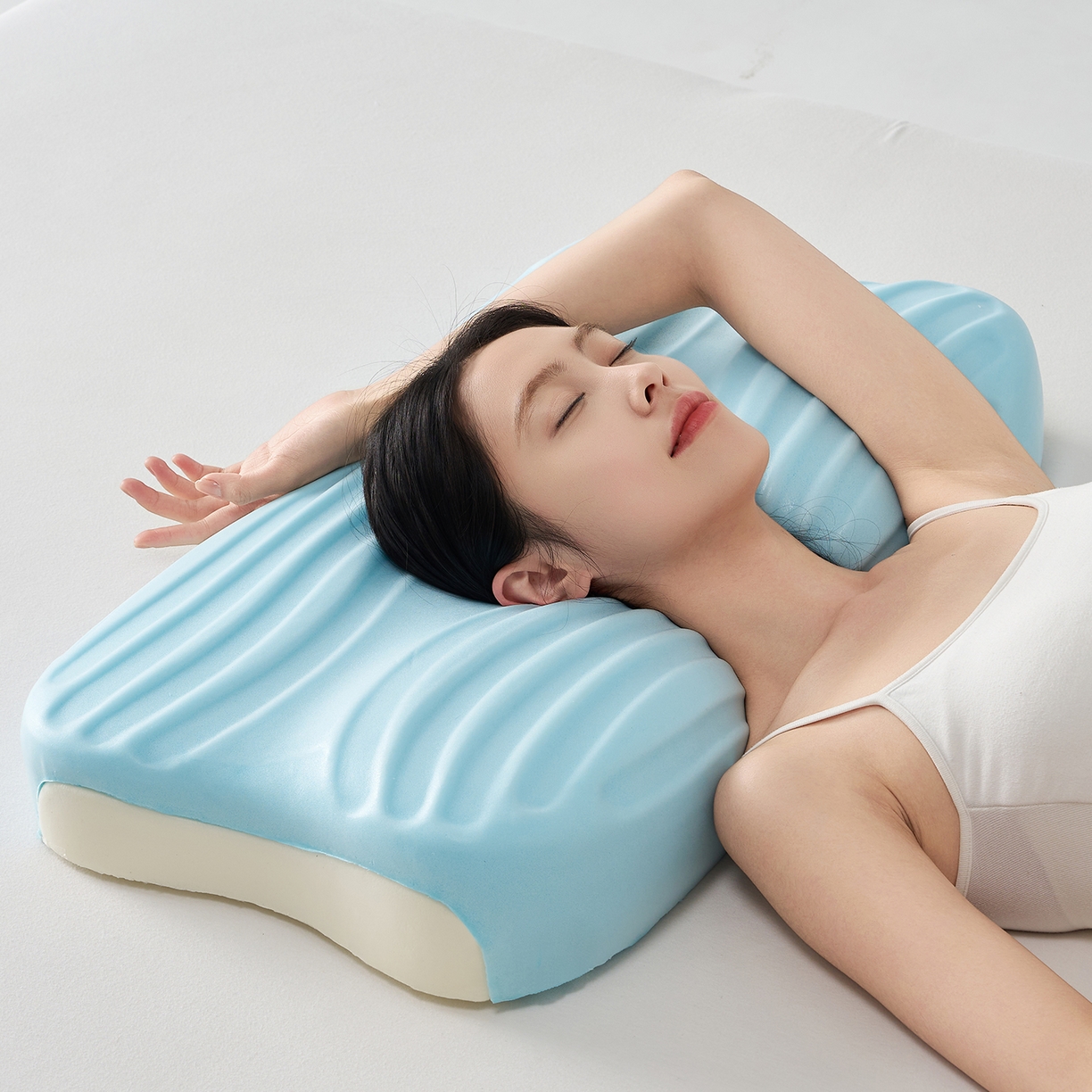 91家纺网 家纺一手货源 找家纺 乐可 2025新款浪漫摆烂情侣记忆枕枕头枕芯 浪漫情侣枕-蓝