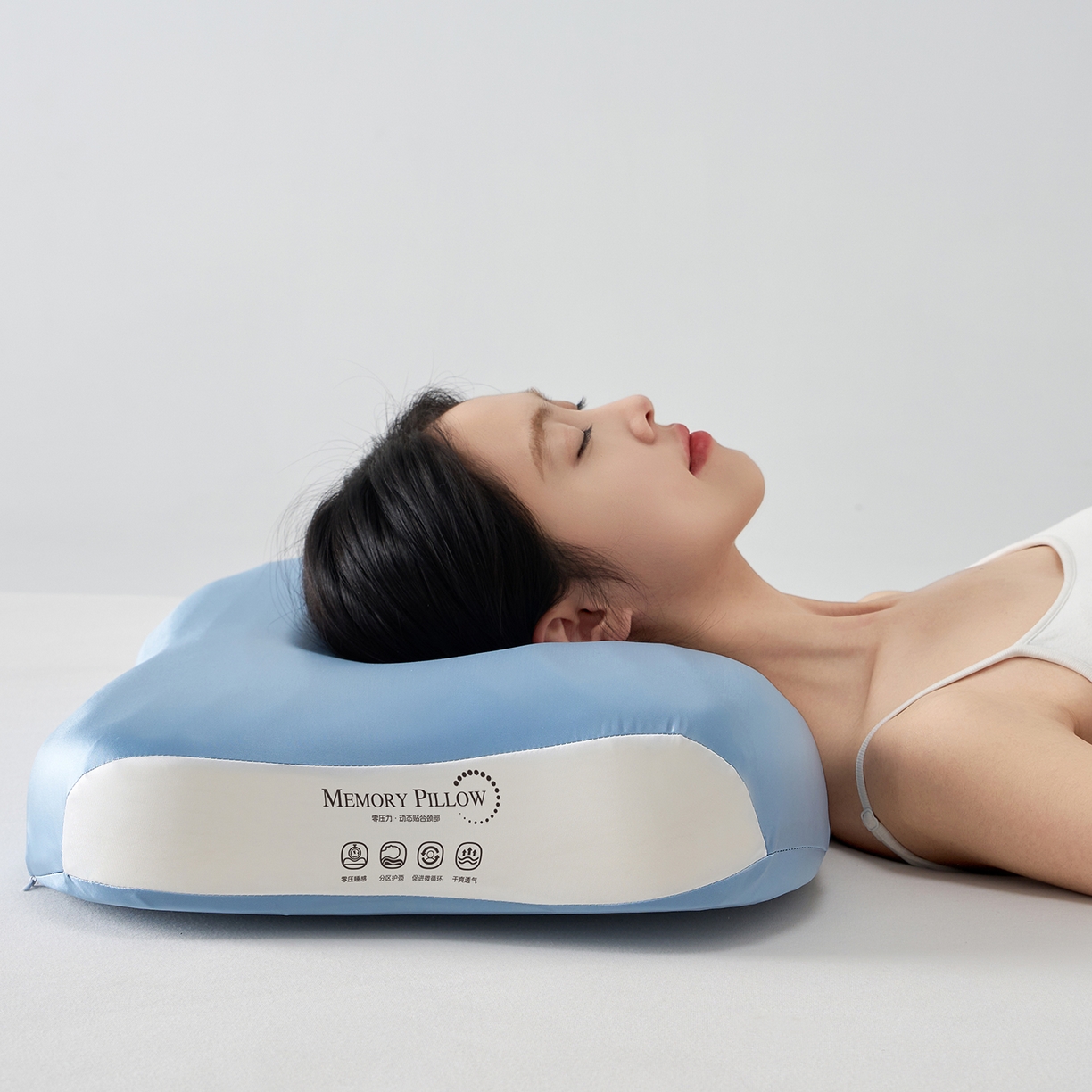 91家纺网 家纺一手货源 找家纺 乐可 2025新款浪漫摆烂情侣记忆枕枕头枕芯 浪漫情侣枕-蓝