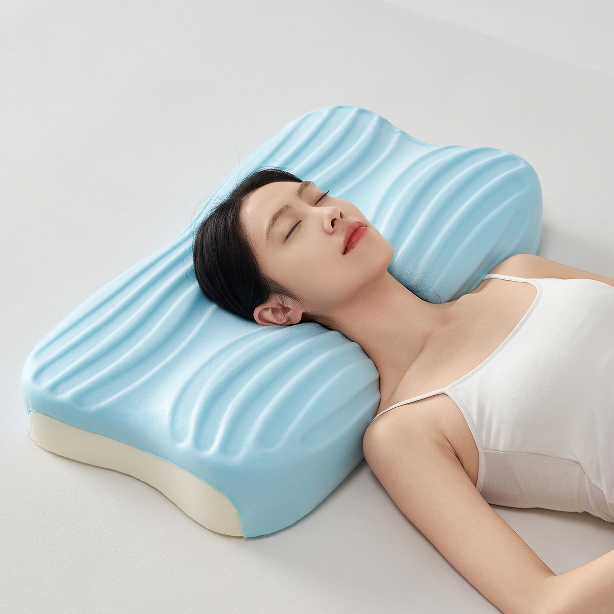 91家纺网 家纺一手货源 找家纺 乐可 2025新款浪漫摆烂情侣记忆枕枕头枕芯 浪漫情侣枕-蓝