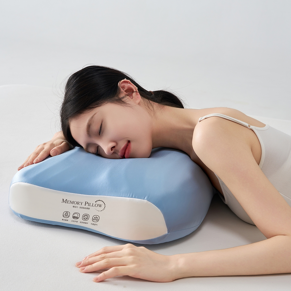 91家纺网 家纺一手货源 找家纺 乐可 2025新款浪漫摆烂情侣记忆枕枕头枕芯 浪漫情侣枕-蓝