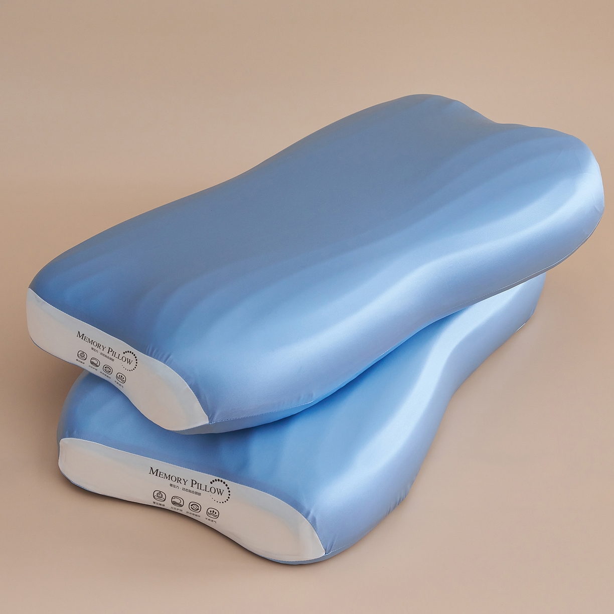 91家纺网 家纺一手货源 找家纺 乐可 2025新款浪漫摆烂情侣记忆枕枕头枕芯 浪漫情侣枕-蓝