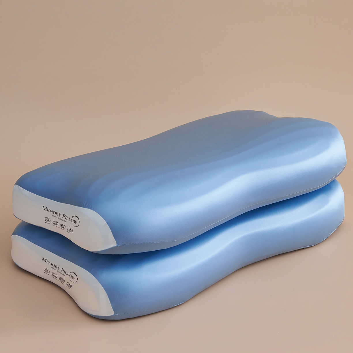 91家纺网 家纺一手货源 找家纺 乐可 2025新款浪漫摆烂情侣记忆枕枕头枕芯 浪漫情侣枕-蓝