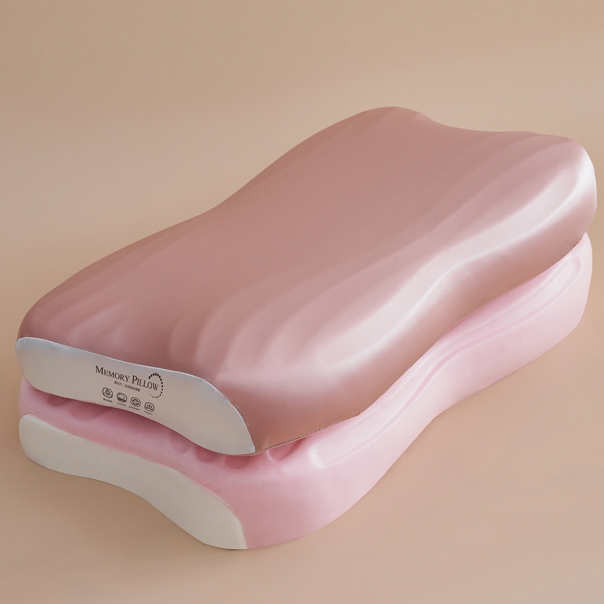 91家纺网 家纺一手货源 找家纺 乐可 2025新款浪漫摆烂情侣记忆枕枕头枕芯 浪漫情侣枕-粉