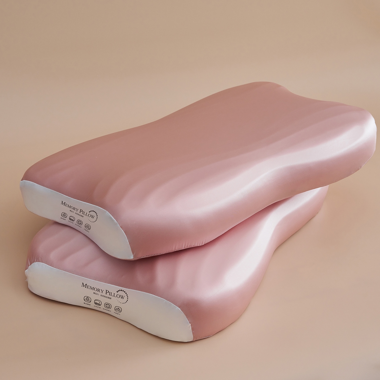 91家纺网 家纺一手货源 找家纺 乐可 2025新款浪漫摆烂情侣记忆枕枕头枕芯 浪漫情侣枕-粉