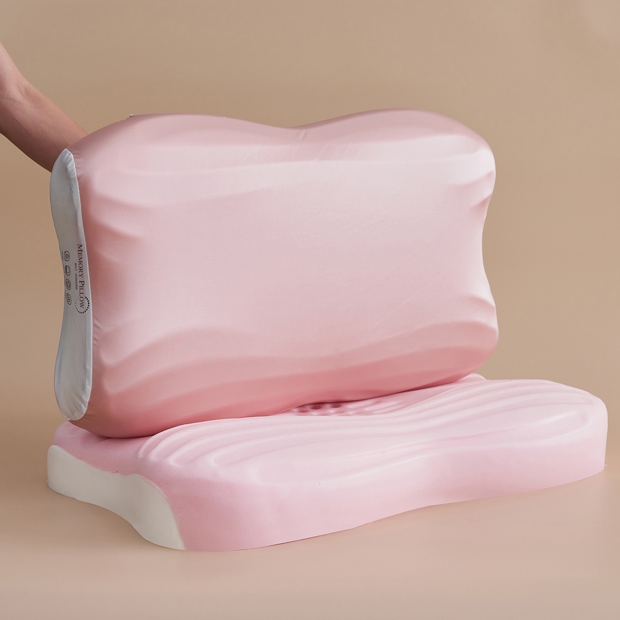 91家纺网 家纺一手货源 找家纺 乐可 2025新款浪漫摆烂情侣记忆枕枕头枕芯 浪漫情侣枕-粉