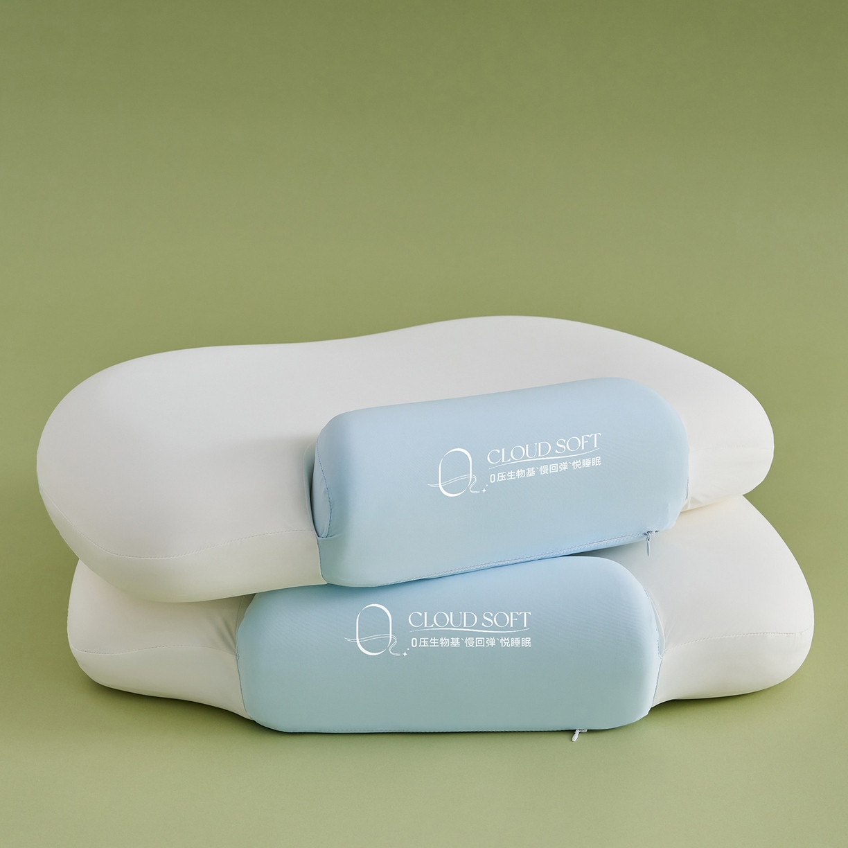 91家纺网 家纺一手货源 找家纺 乐可 2025新款零压双向深睡护颈记忆枕枕头枕芯 零压双向深睡枕-蓝