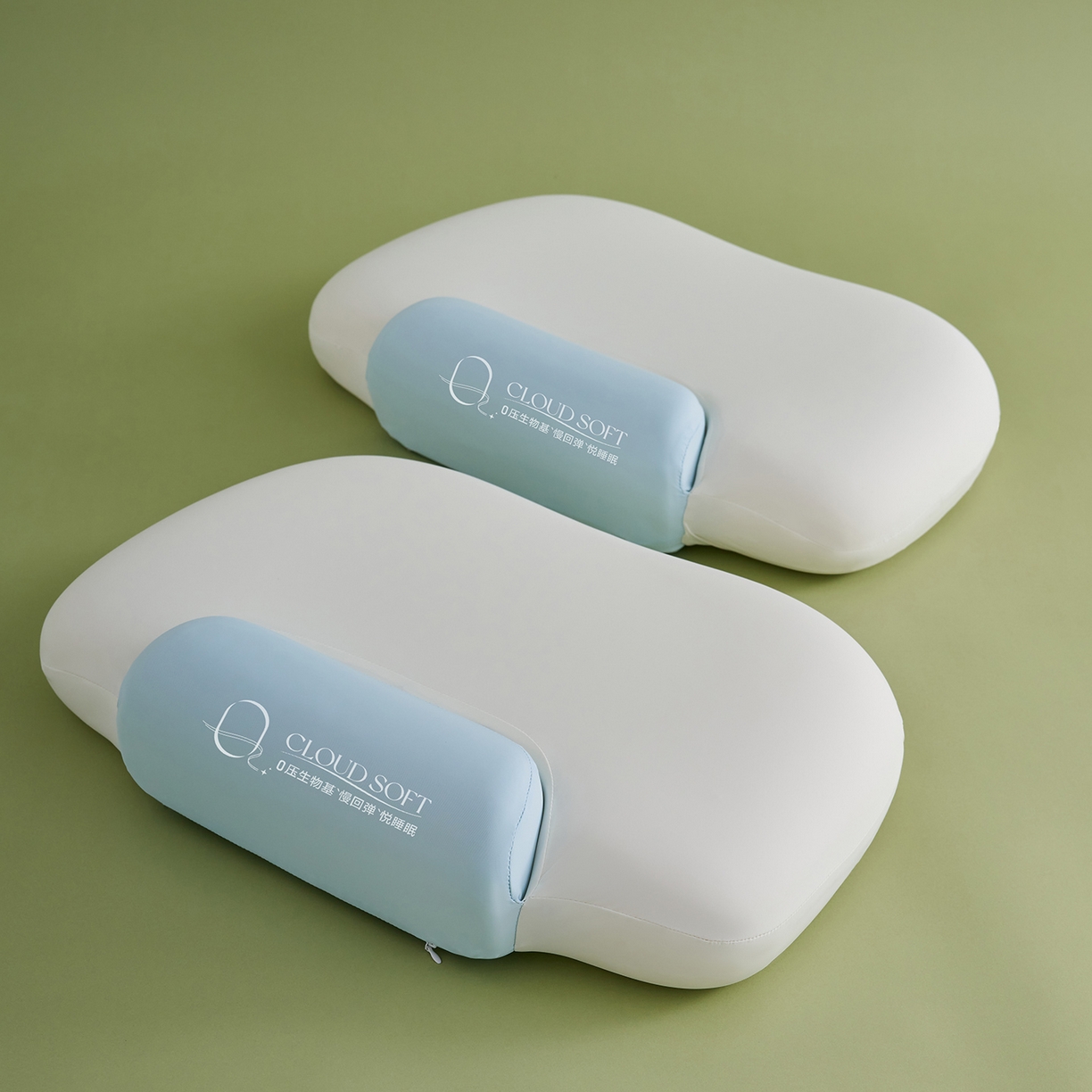 91家纺网 家纺一手货源 找家纺 乐可 2025新款零压双向深睡护颈记忆枕枕头枕芯 零压双向深睡枕-蓝