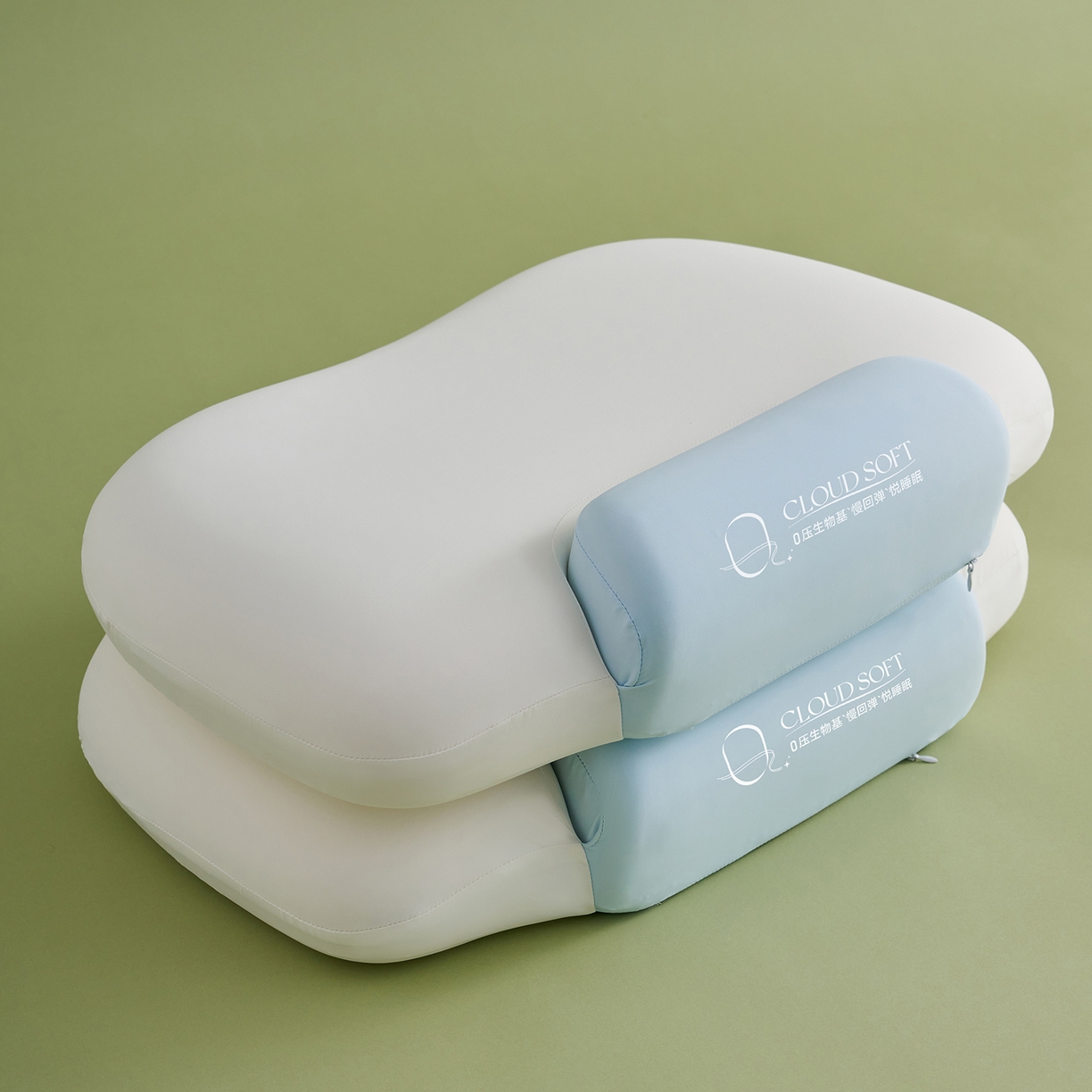 91家纺网 家纺一手货源 找家纺 乐可 2025新款零压双向深睡护颈记忆枕枕头枕芯 零压双向深睡枕-蓝