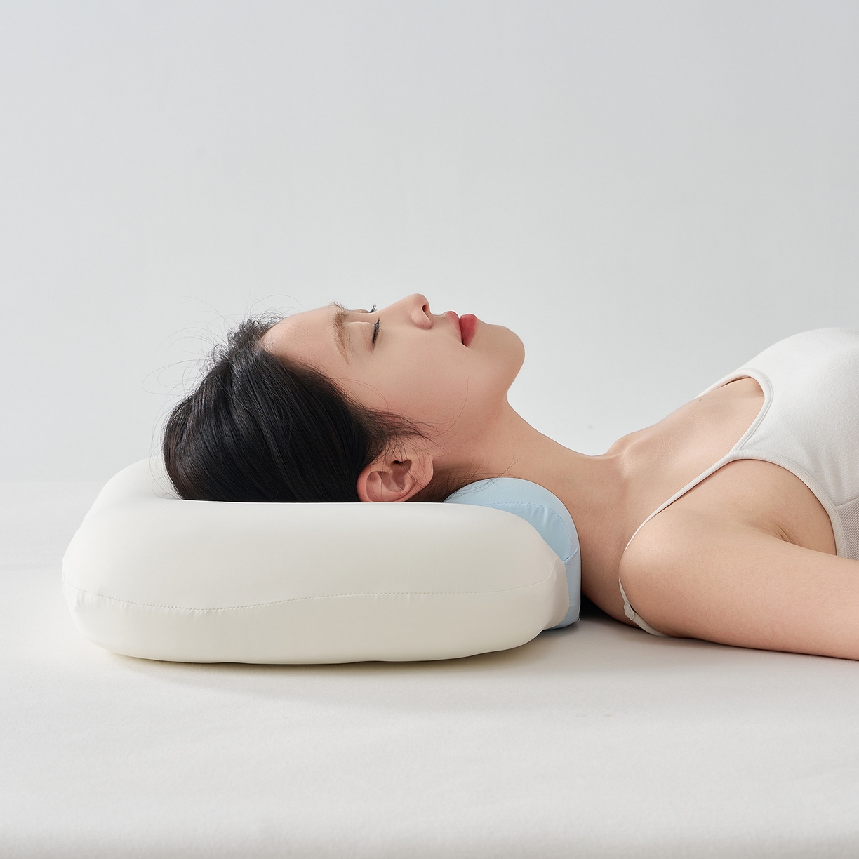 91家纺网 家纺一手货源 找家纺 乐可 2025新款零压双向深睡护颈记忆枕枕头枕芯 零压双向深睡枕-蓝