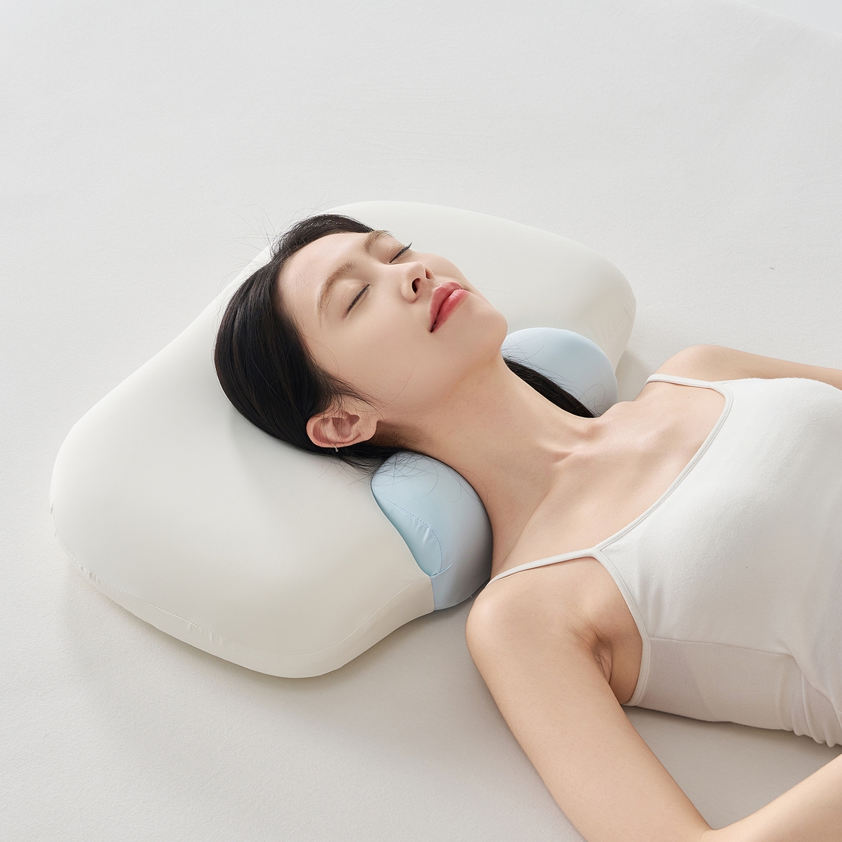 91家纺网 家纺一手货源 找家纺 乐可 2025新款零压双向深睡护颈记忆枕枕头枕芯 零压双向深睡枕-蓝