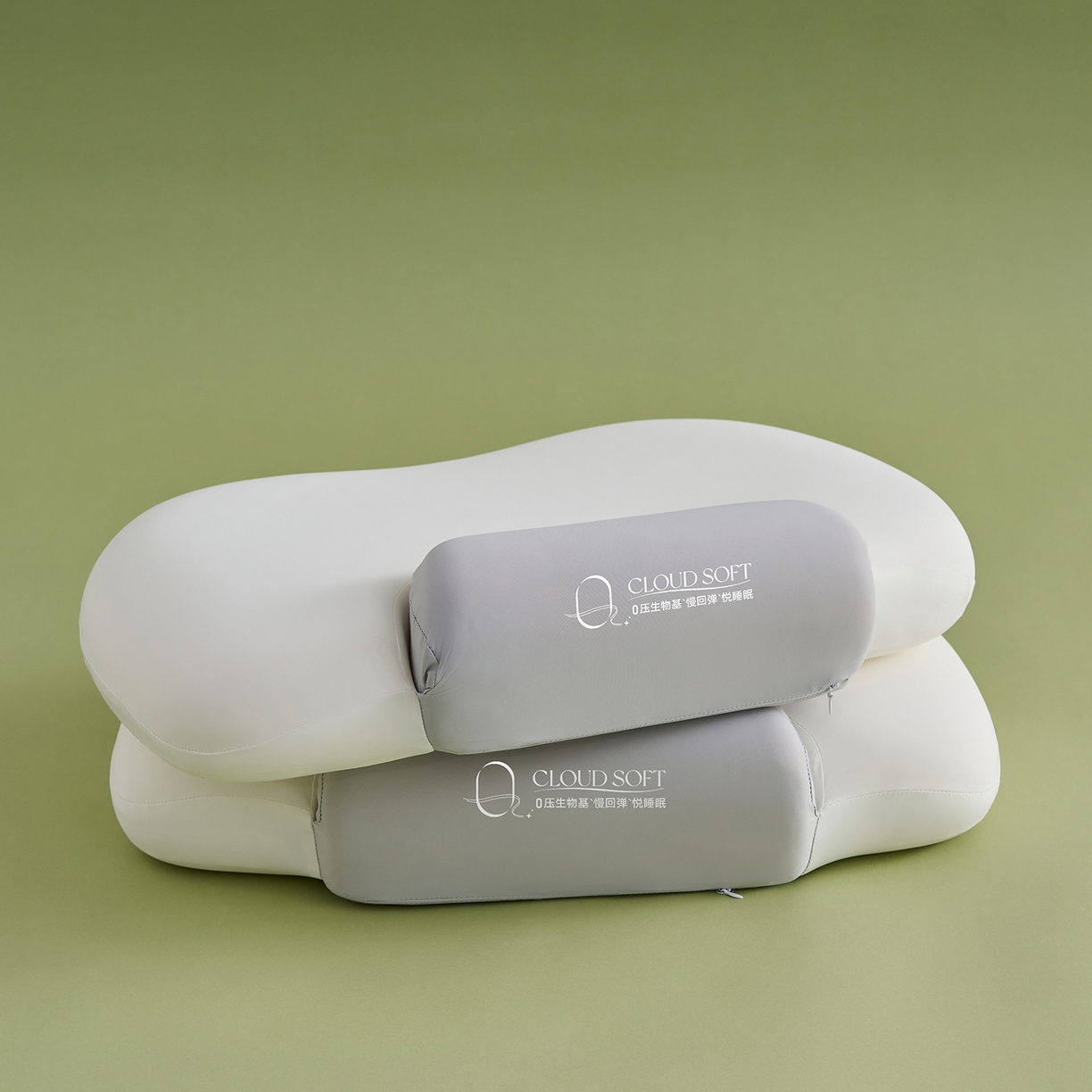 91家纺网 家纺一手货源 找家纺 乐可 2025新款零压双向深睡护颈记忆枕枕头枕芯 零压双向深睡枕-灰