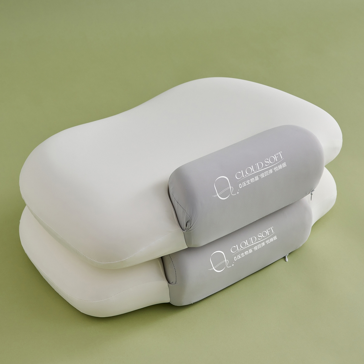 91家纺网 家纺一手货源 找家纺 乐可 2025新款零压双向深睡护颈记忆枕枕头枕芯 零压双向深睡枕-灰